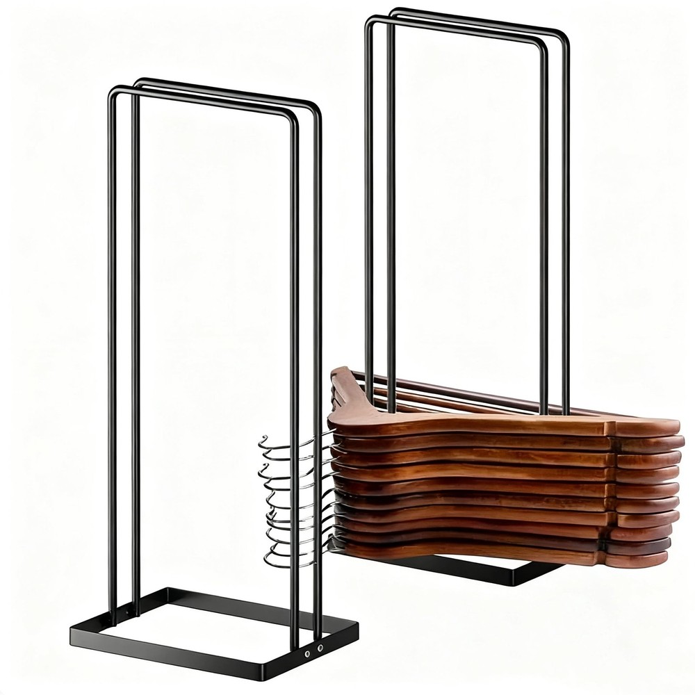 Hanger Stacker 2 Pack, Clothes Holder Organizer for 2 Black