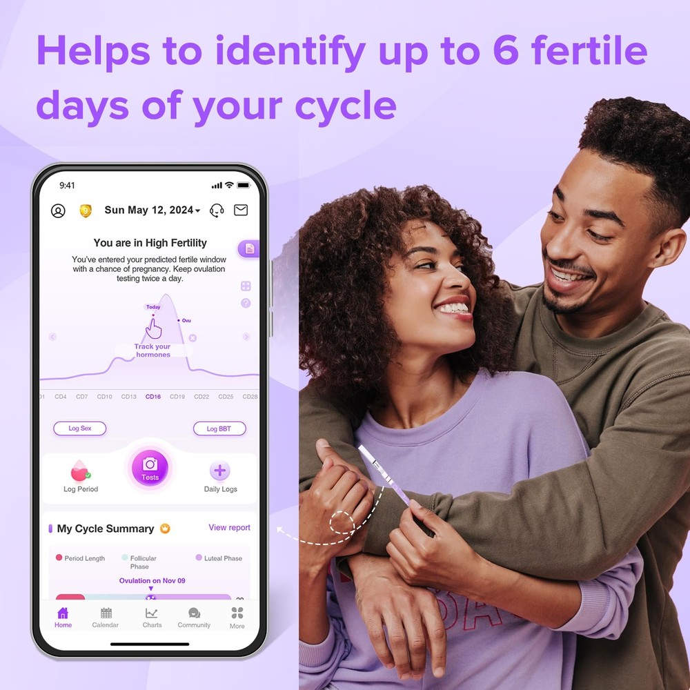 Premom Quantitative Ovulation Test Strips, Ovulation Predictor Kit with Smart