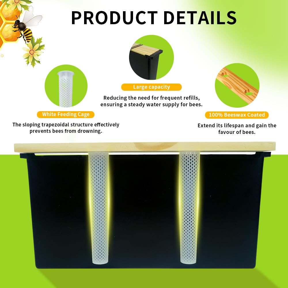 Bee Hive Frame Feeder 2 Pack 6.5L Beehive Feeder Deep Box Beekeeping