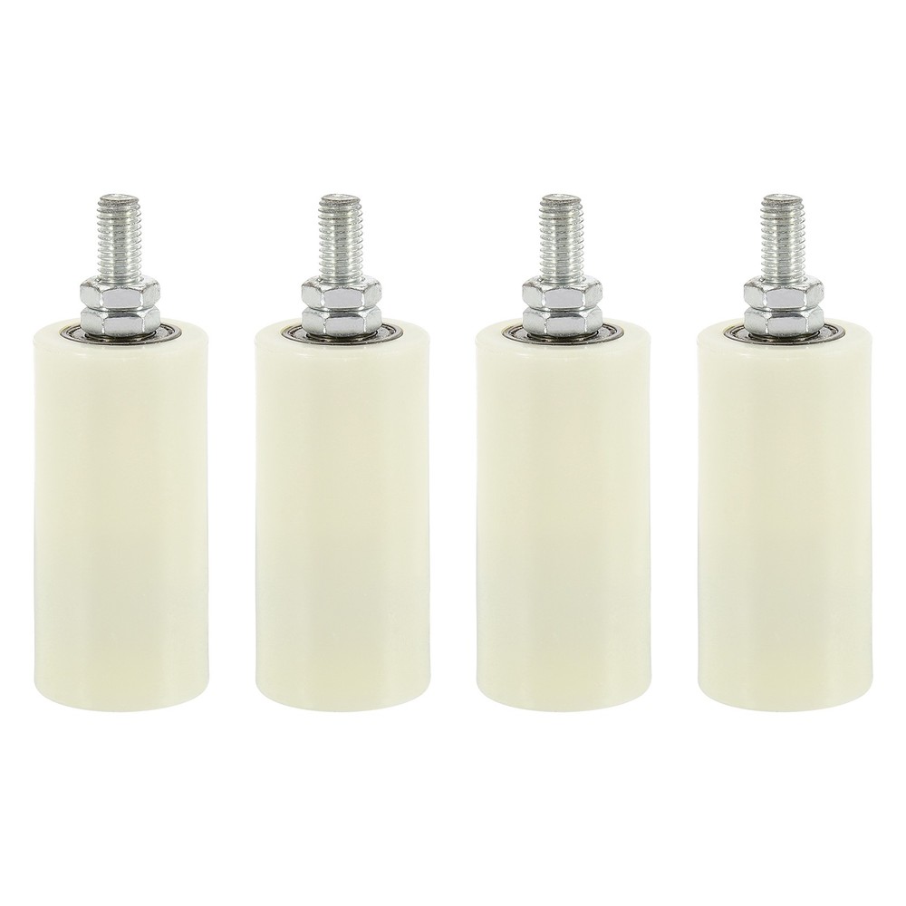 2Set Slide Gate Guide Roller 3.9" Adjustable Nylon Rollers, White