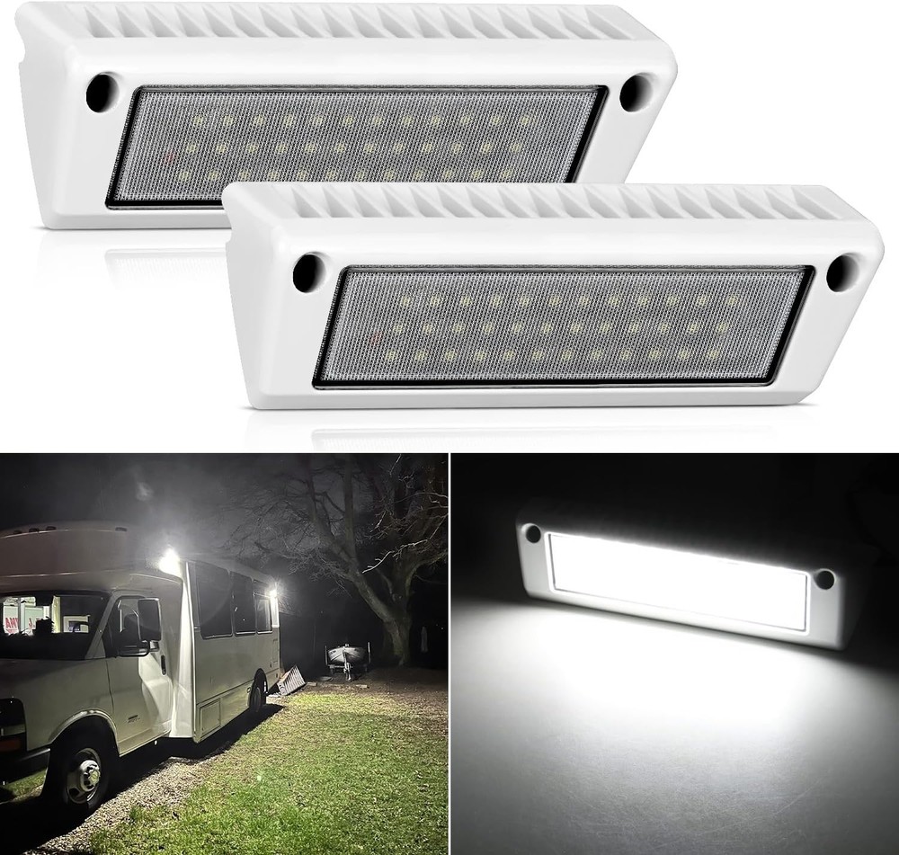 Nilight RV Exterior Light 2PCS 9 Inch Porch Lights Flood Beam 12V 24V LED