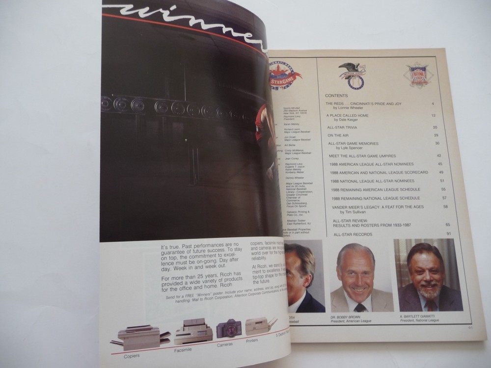 1988 MLB All Star Game Official Program