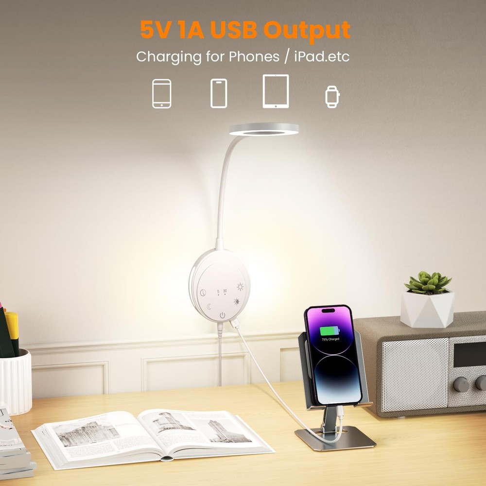 Wall Mounted Reading Light,Bedside Headboard Lights with 5 Color Temperature ...