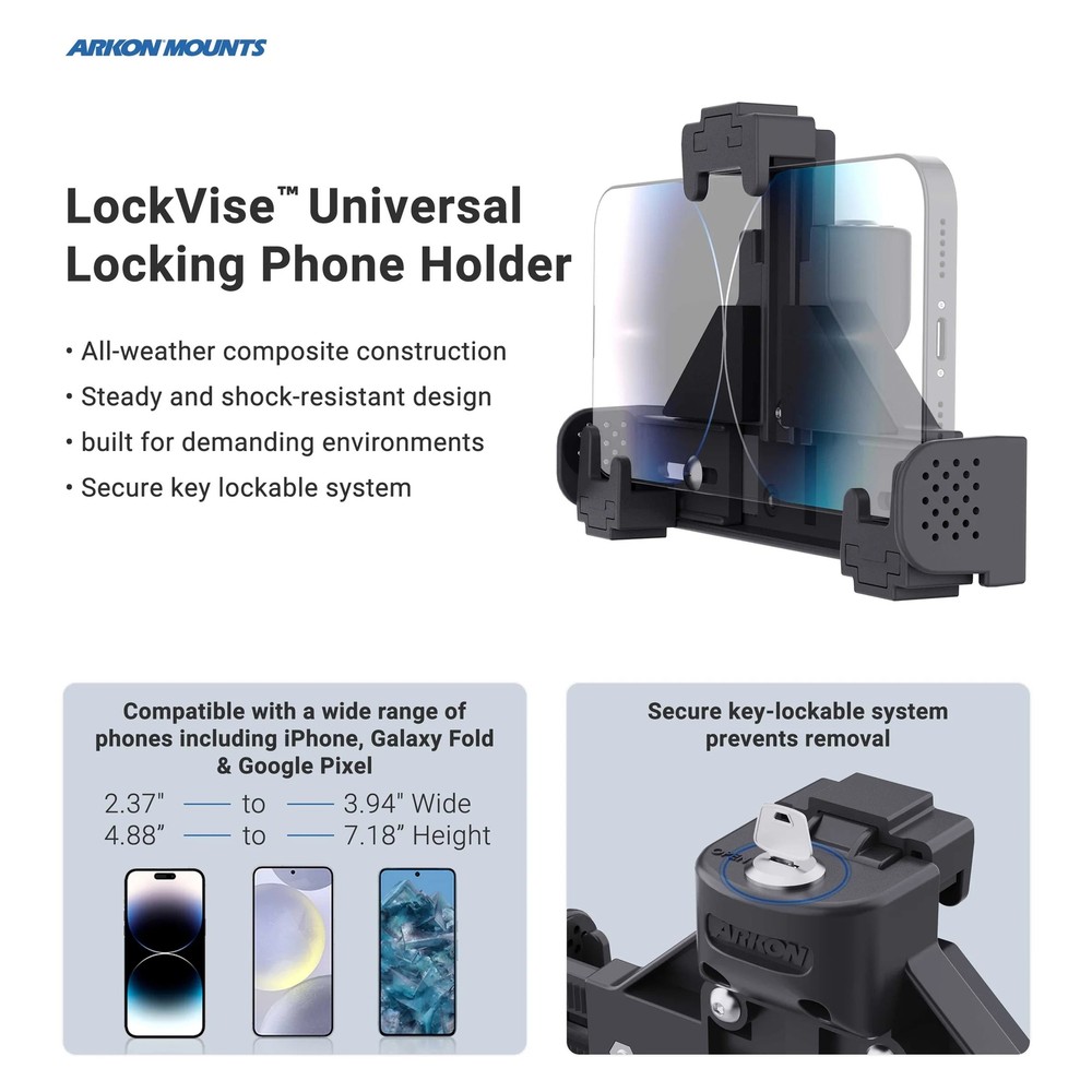 Arkon AV4530 SkyHold™ Suction Cup Windshield Locking Phone Mount
