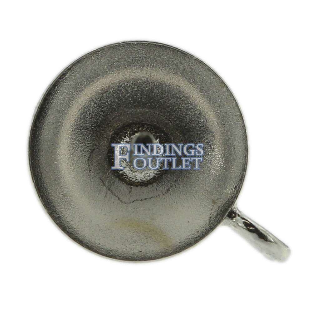 14k White Gold Pearl Cup Stud Earring Mounting Setting Push Back Post With Ring