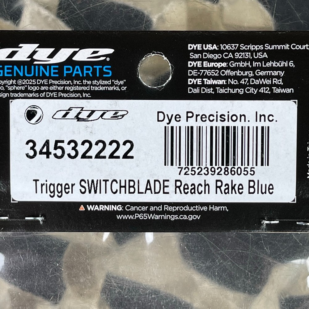 NEW Dye Switchblade Trigger Blade - Rake - Blue