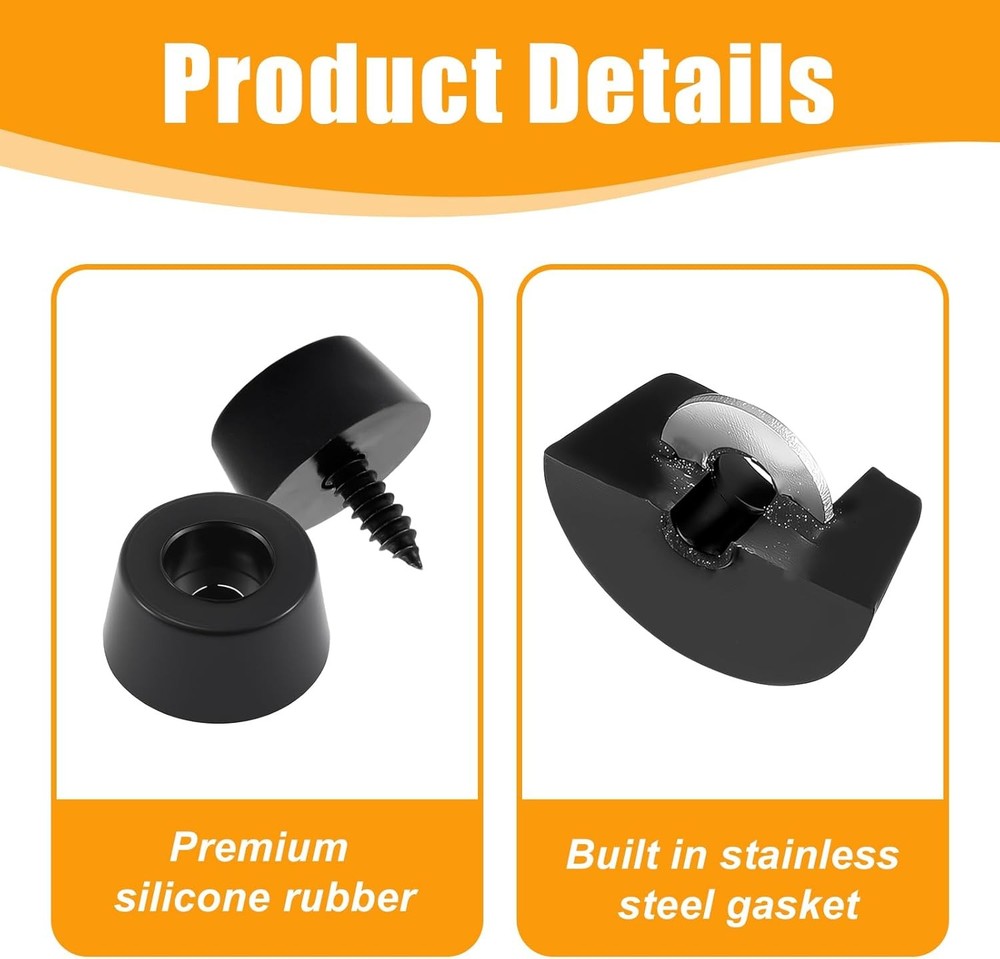 Speaker Isolation Feet 8pc Rubber w/ Screws
