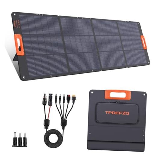 200W Portable Solar Panel Charger,Foldable Solar Panel for Power Gray