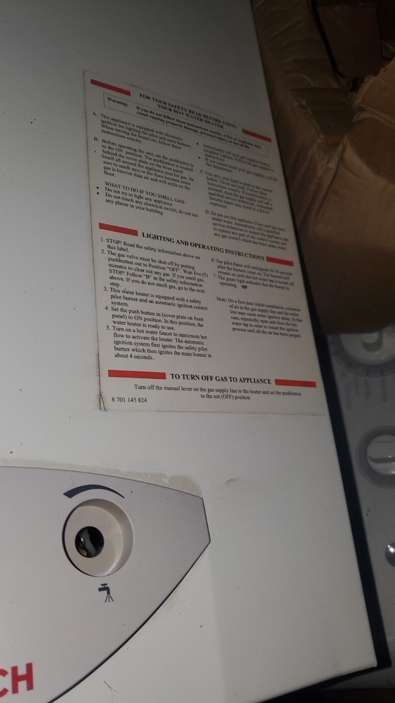 Bosch AquaStar Gas Tankless Indoor Water Heater White