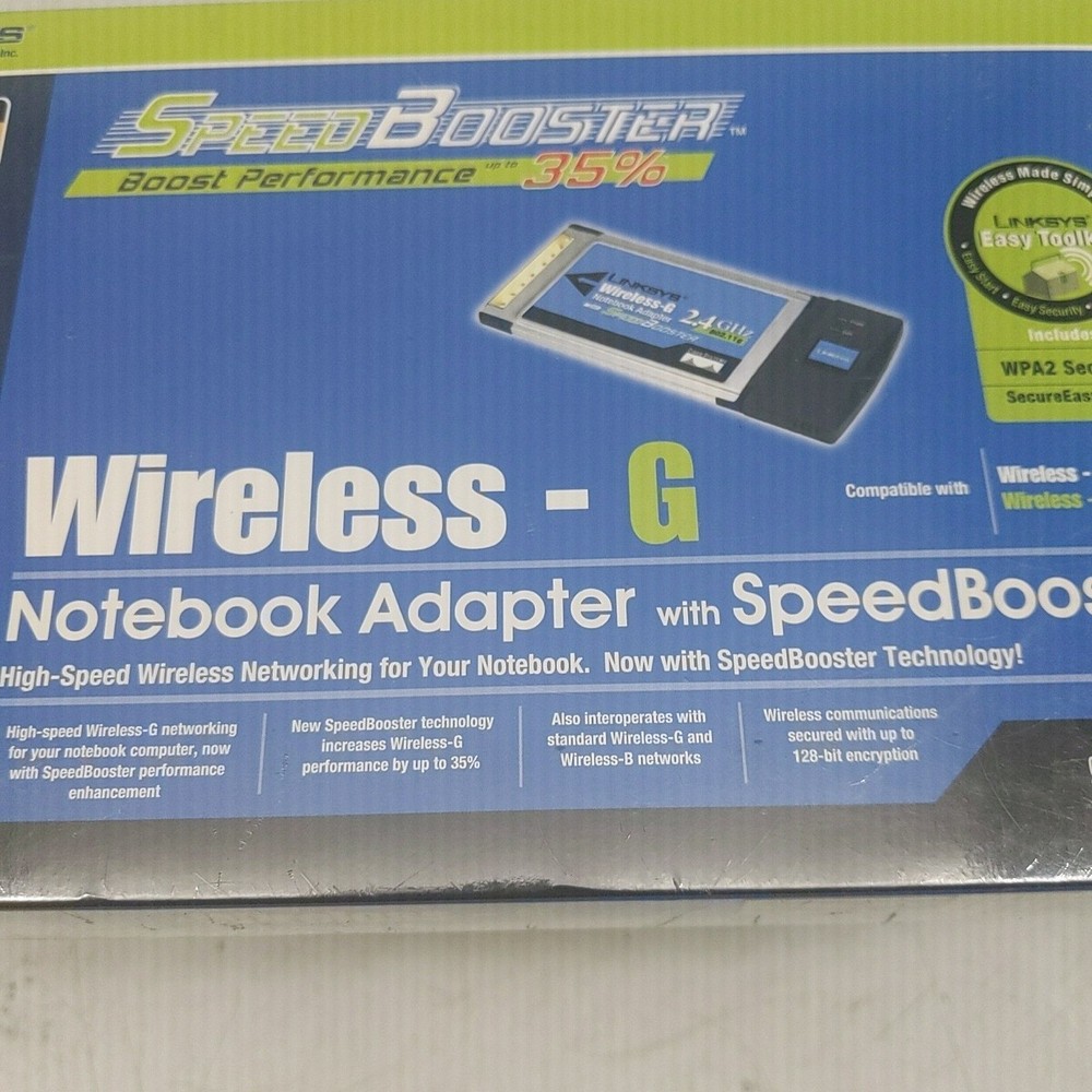 LINKSYS WIRELESS-G NOTEBOOK ADAPTER WITH SPEED BOOSTER
