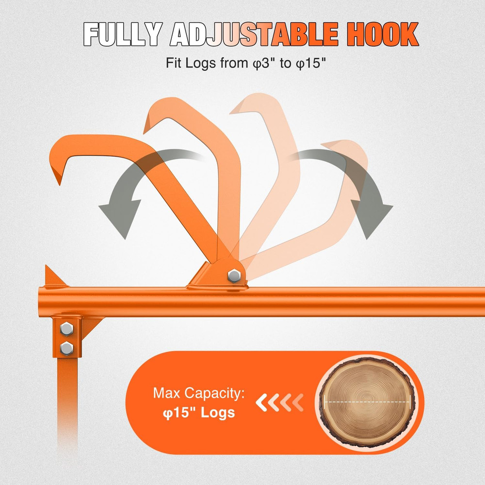 51" Cant Hook for Log Roller Logging Tools with Adjustable Steel Cant Hooks and