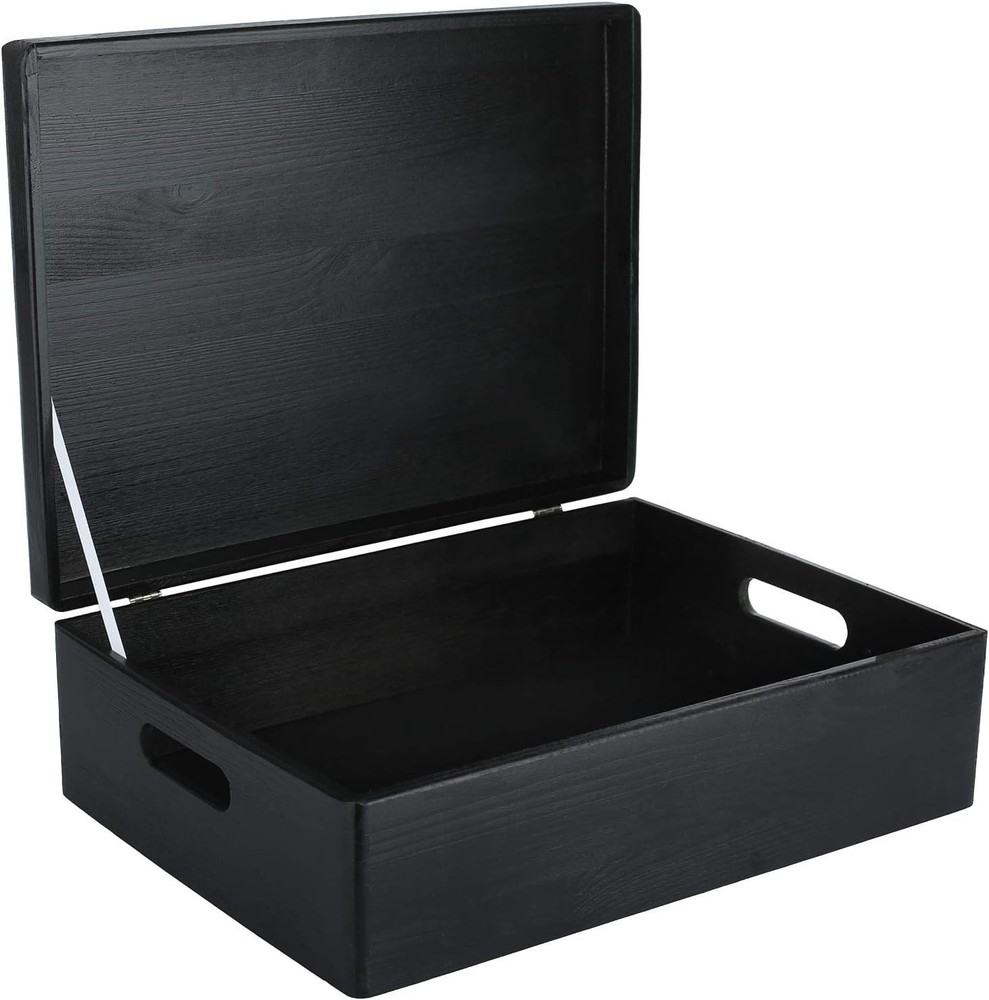 Black Wooden Box XL | Kitchen Document Organizer