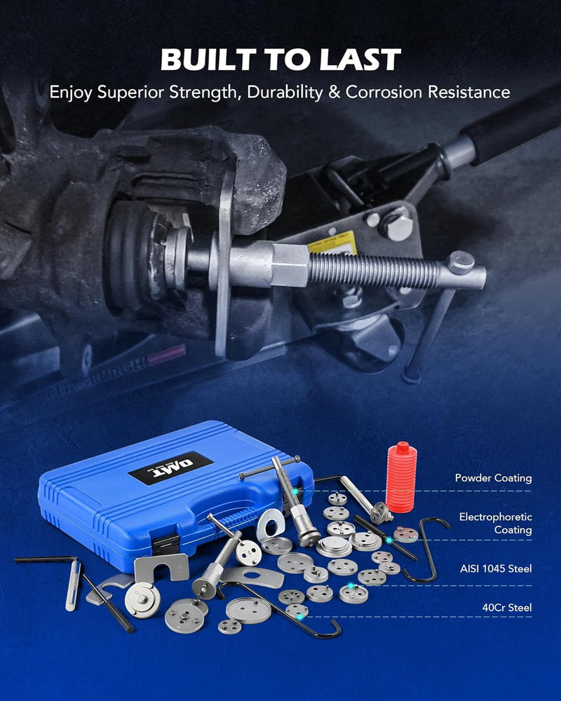 35 Piece Disc Brake Caliper Tool Kit, Heavy Duty Brake Caliper Compression Tool
