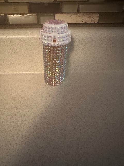 Rhinestone Bling Pill Bottle Container