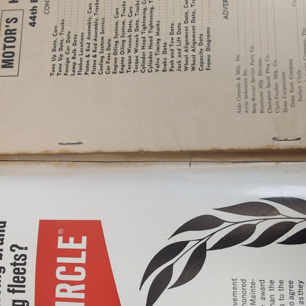 MOTOR'S HANDBOOK 44th Edition Auto Spec Guide 1964