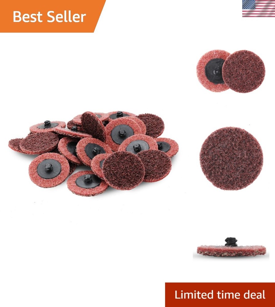 Surface Conditioning Quick Change Discs, 2" Red Medium Prep Pad - 25 Pack