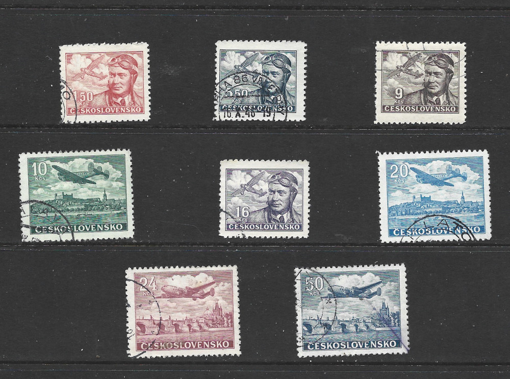 CZECHOSLOVAKIA - 1946 Airmail - GOOD USED SET.