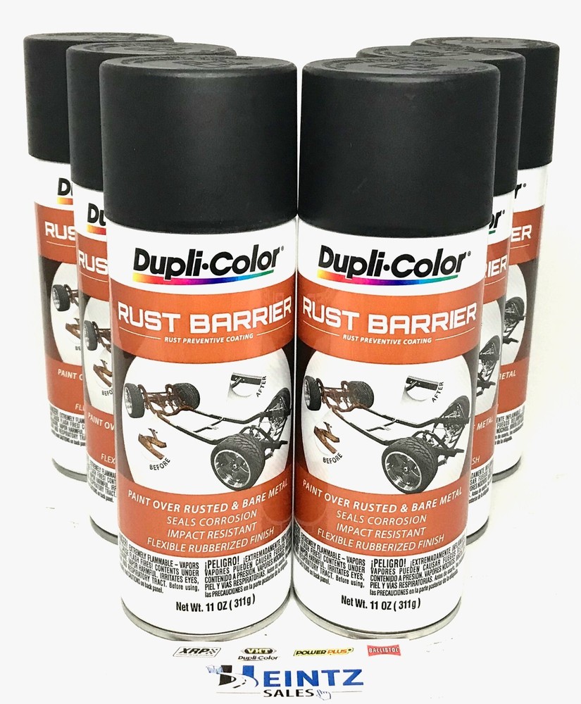 Duplicolor RBA100 6 PK Rust Barrier Flat Black - Rust Preventive Coating - 11 oz