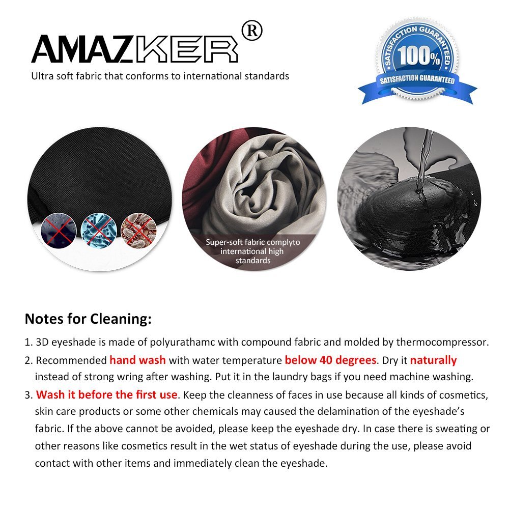 2 Pack Sleep Mask 3D Contoured Blinder & Blindfold Super Soft Masks