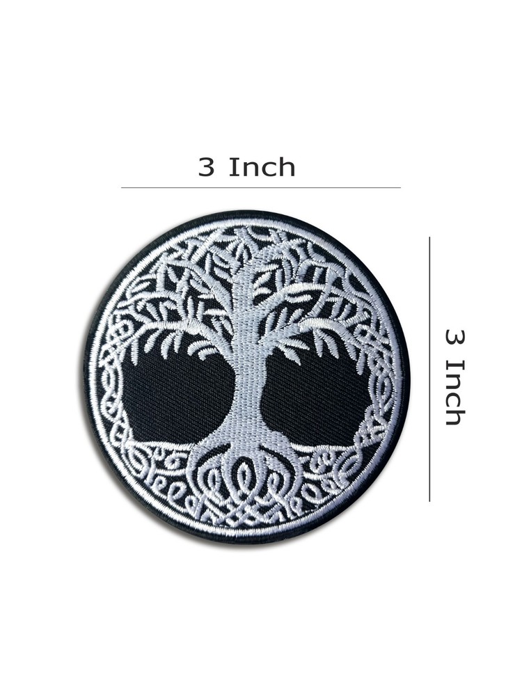 Tree of Life - White - Embroidered Patch 3" - Hook and Loop - Tactical Patch
