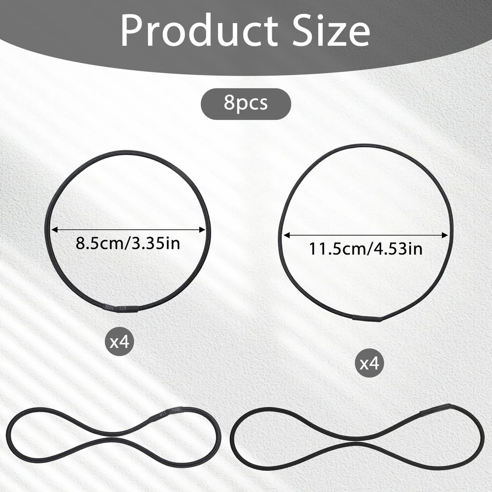 8 Pcs Universal Microphone Shock Mount Rubber Bands Black Elastic Replacement...