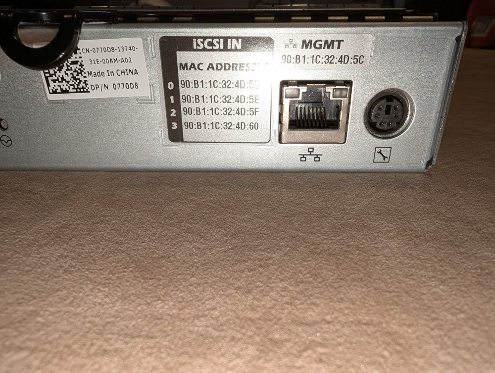 DELL POWERVAULT MD32 E02M ISCSI SAS 0770D8 4PORT RAID CONTROLLER MODULE T