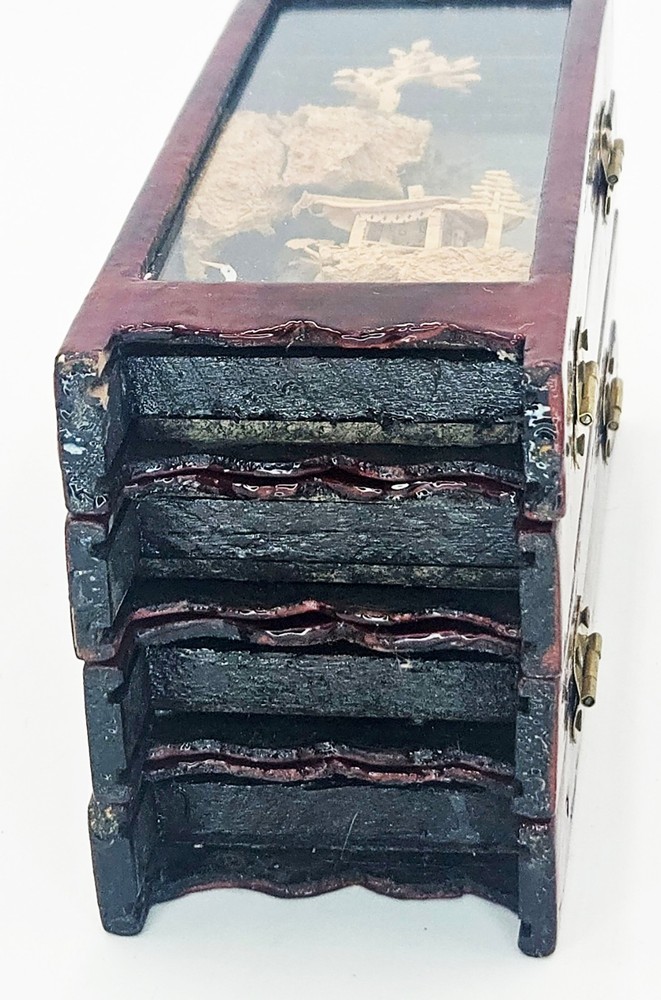 Chinese Mini Cork Carved Screen