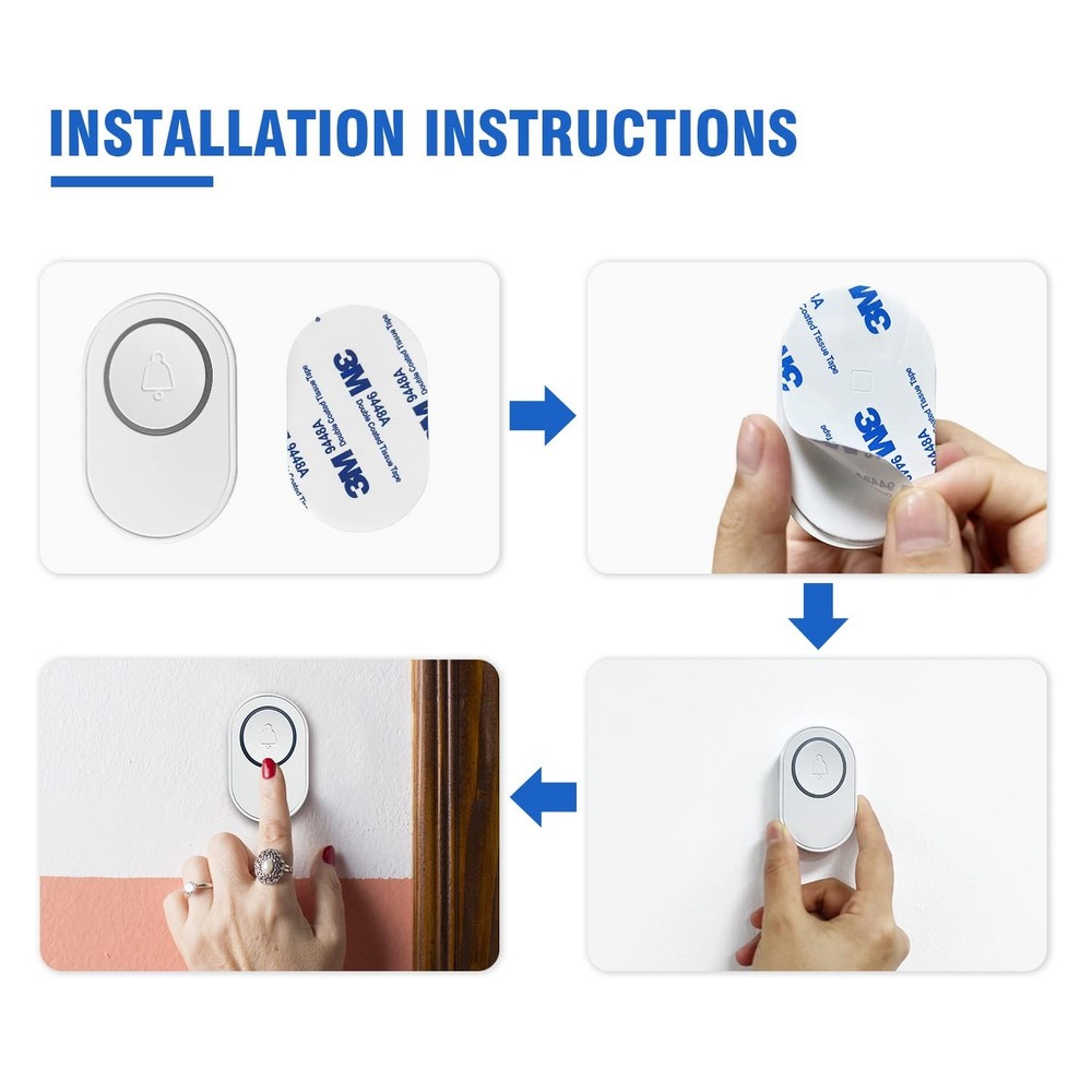 Wireless Doorbell Button Work for Yiseele Alarm System Security and Protectio...
