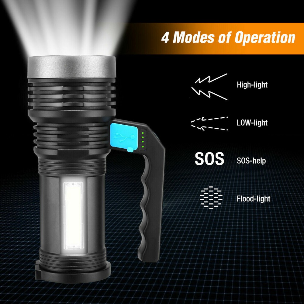 Rechargeable Searchlight Portable Super Bright Handheld Spotlight Flashlight