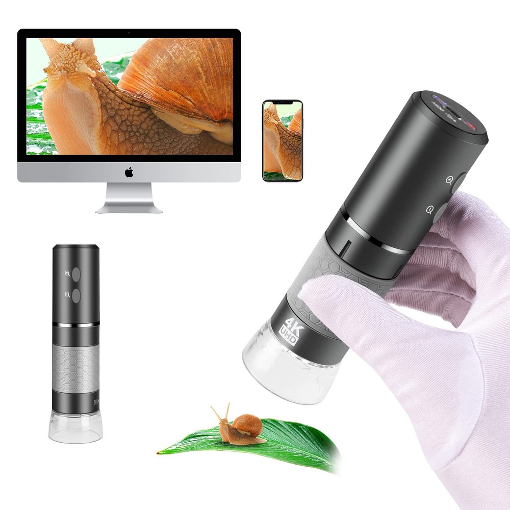 4K WiFi Digital Microscope – Wireless Handheld for iPhone Android Windows Mac