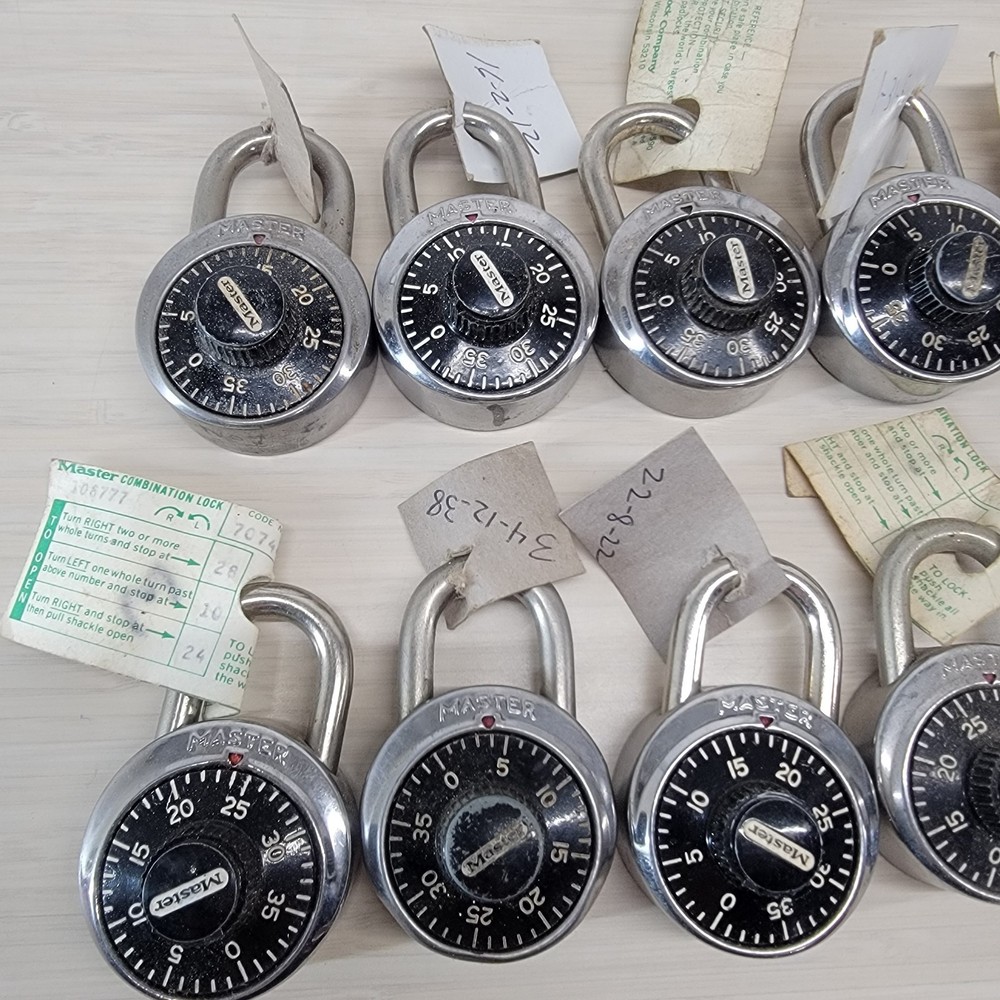 Master Lock Combination Padlocks Lot of 11 Working w/ Codes