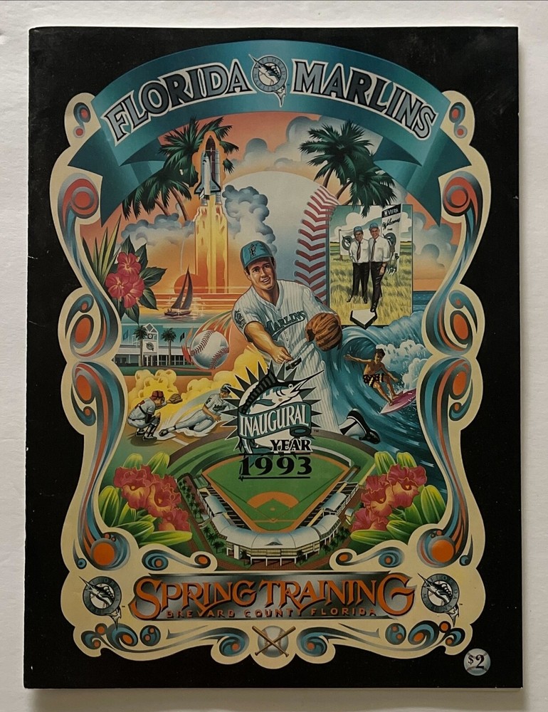1993 FLORIDA MARLINS INAUGURAL YEAR SPRING TRAINING PROGRAM & SCORECARD