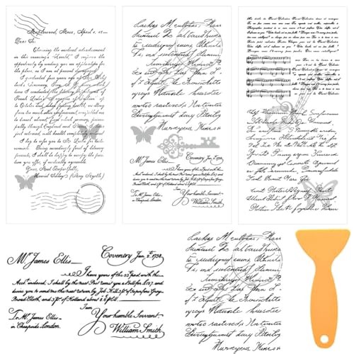 3 Sheets Vintage Scripts Rub on Transfers for Crafts and Retro Scripts