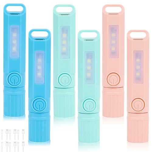 Pack Rechargeable Flashlights USB C Mini LED Flashlights, Camping Lantern 6