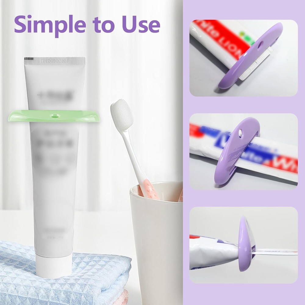6 Pcs Toothpaste Squeezer Set, Plastic Toothpaste Saver, Hanging Toothpaste Disp