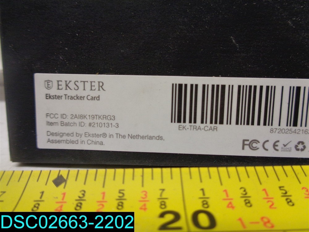 Ekster Tracker Card - Solar Powered Wallet Tracker - Two-Way Ringer