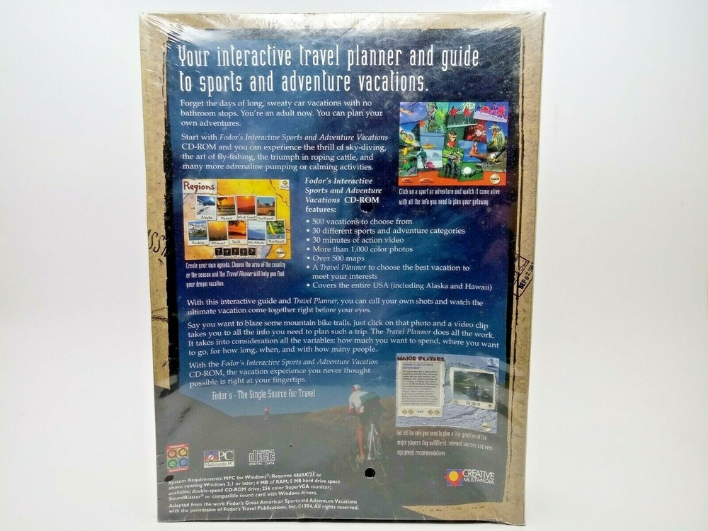 Fodor's Interactive Sports & Adventure Vacations Creative Multimedia Windows PC