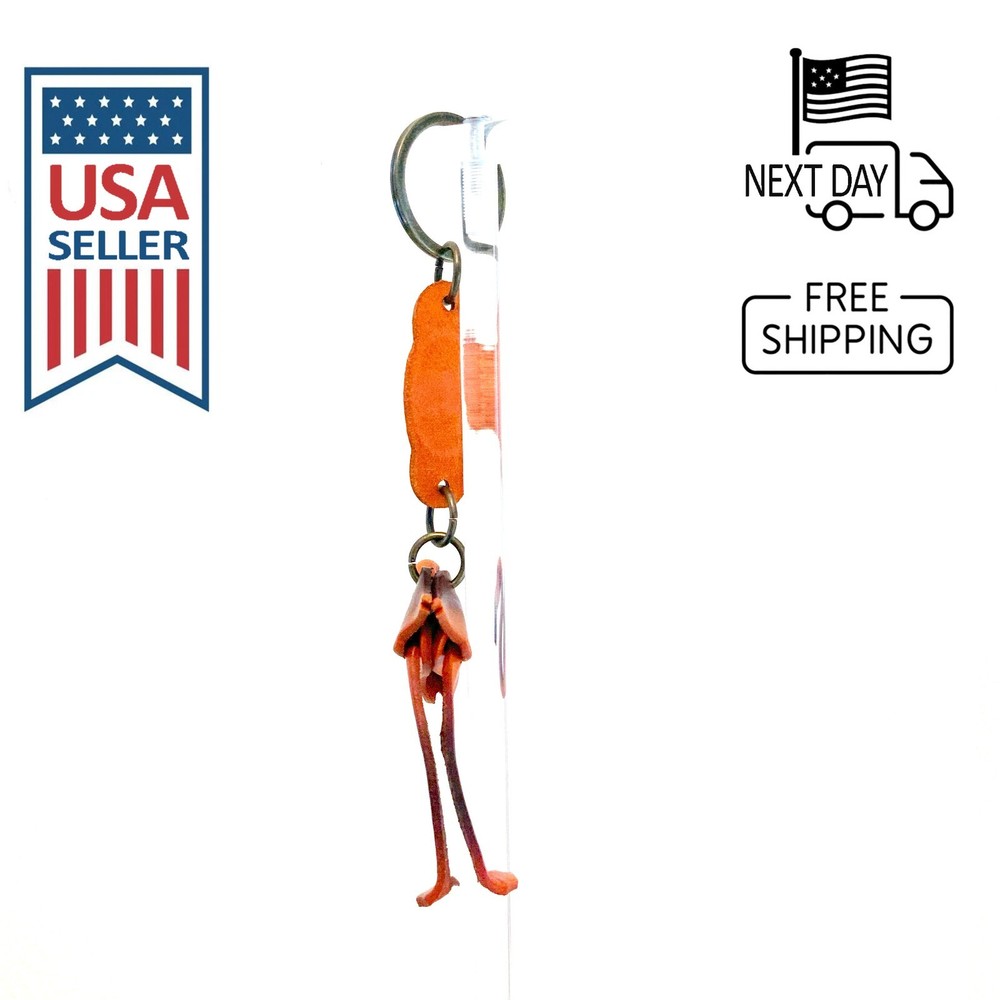 Flamingo Handmade Leather Keyring