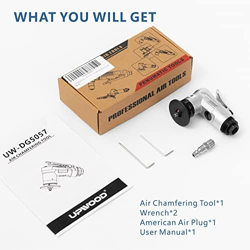 Pneumatic Chamfer Tool for Metal Deburring & Beveling, Mini Handheld Machine
