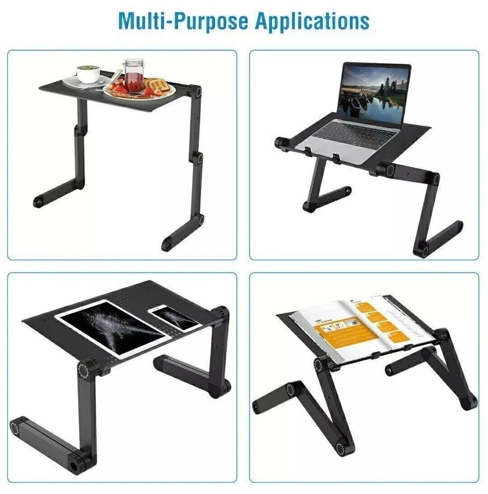 360° Adjustable Laptop Table Stand Lap Sofa Bed Tray Foldable PC Notebook Desk