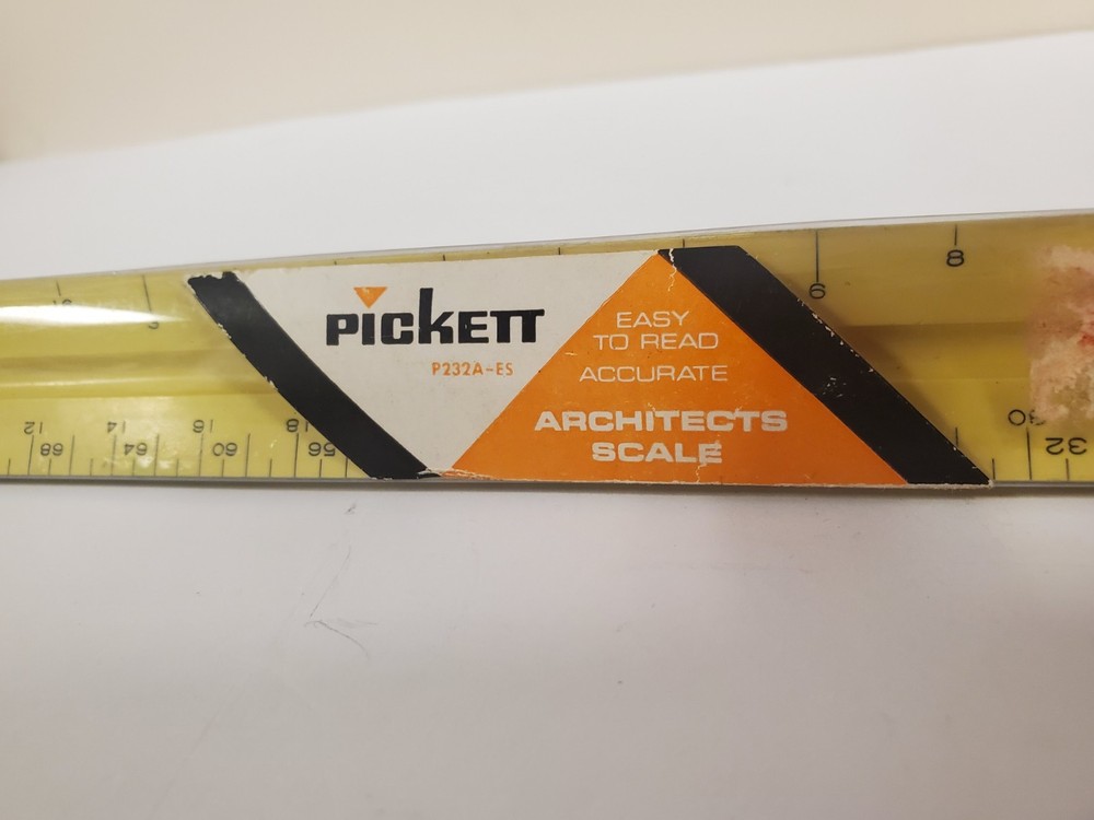 Vintage Pickett P-232 A Architect Scale Drafting Triangular Ruler Japan