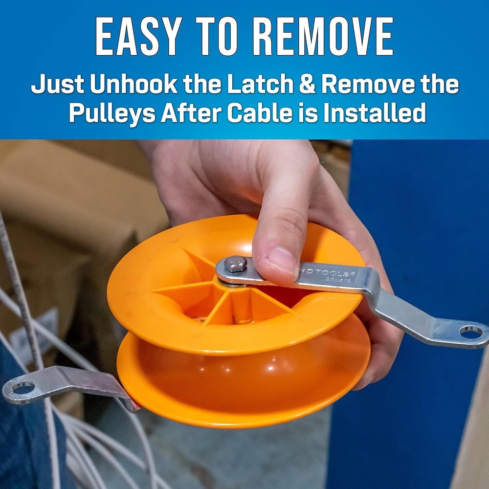 Cable Pulley Set 2-Pack for Low Voltage Electrical, Network, & COAX Cables - ...