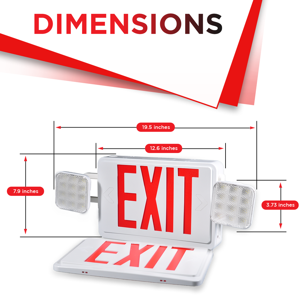 LED Indoor Exit Sign Emergency Light Remote Capable Red/Green Fire Resistant