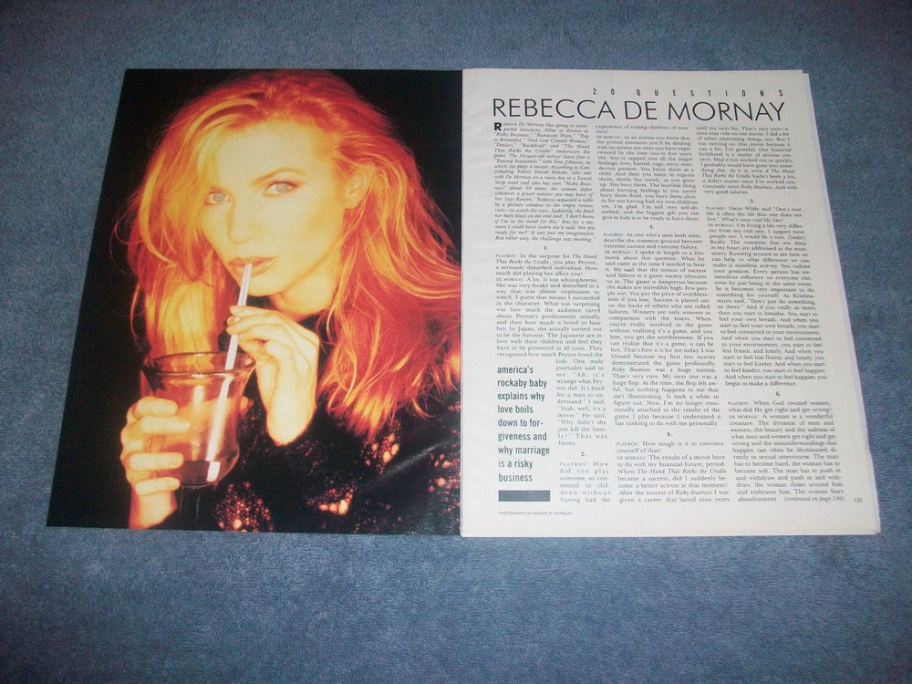 1993 Interview Article with Actress Rebecca De Mornay