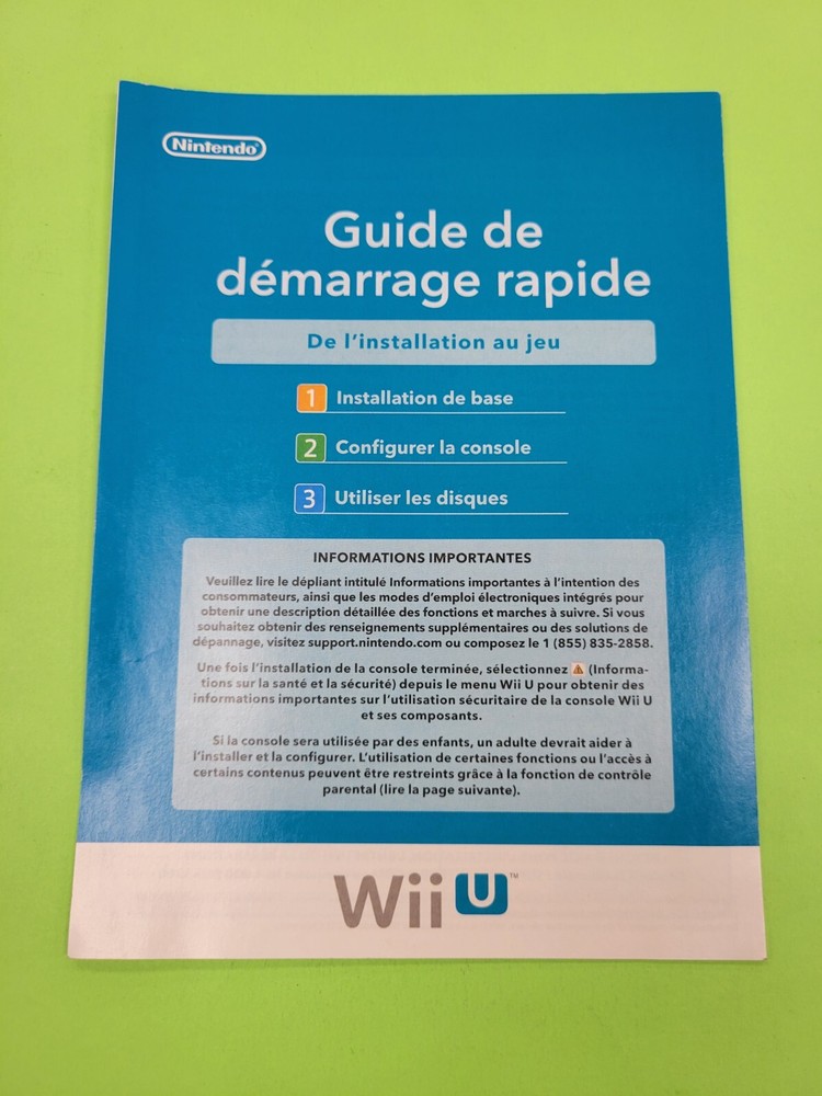 Wii U Quick Start Guide Insert French/Spanish