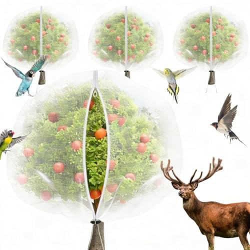 4 Pack 10x10ft Fruit Tree Netting - Bird Proof Tree Nets for 10x10ft(4Packs)