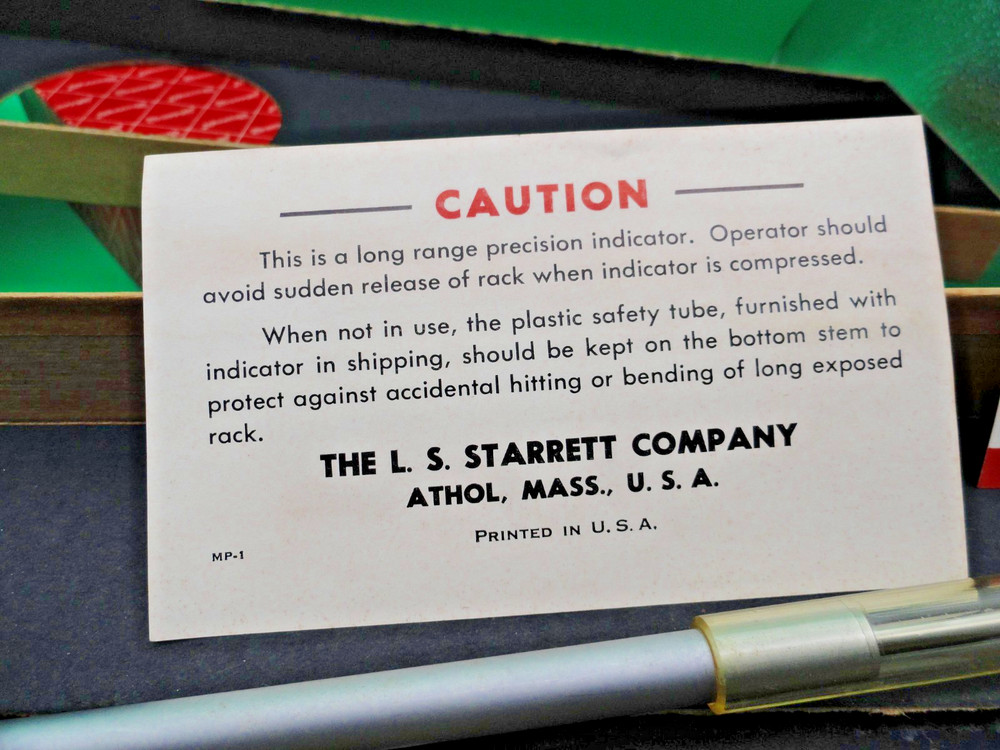 Starrett 25-5041J Long Range Dial Indicator 0-3.000" Range 0-100 Continuous Dial