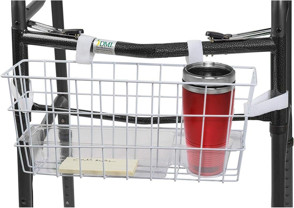 Walker Basket Accessory Durable Metal No Tools Necessary Adjustable Fit