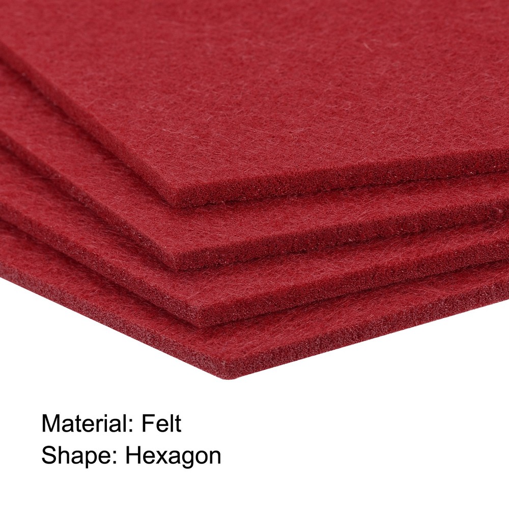 Felt coasters 9pcs hexagonal pads coasters, red