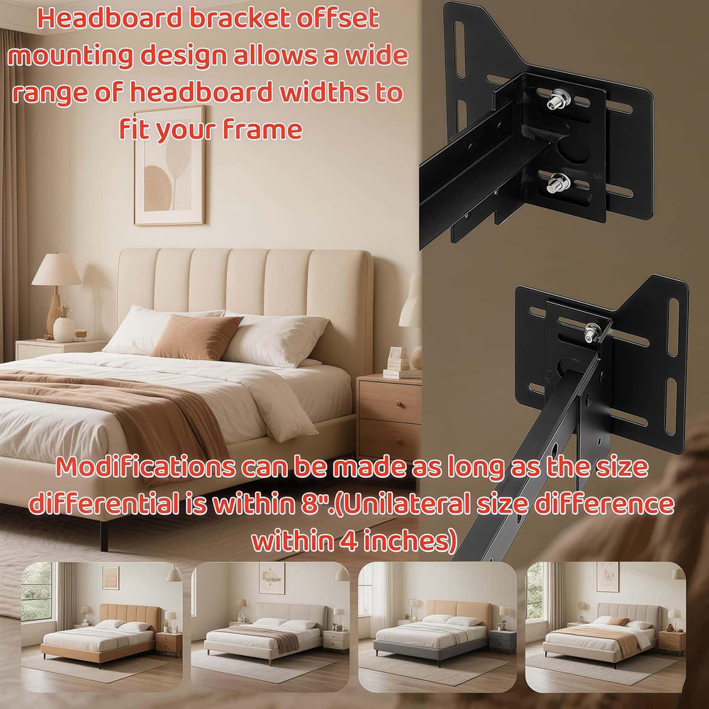 2 PCS Bed Frame Brackets Adapter Kit Fits Bed Frame Adapter Bracket,Replace Head
